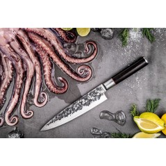Couteau du chef - FORGED - SEBRA - Acier japonais 440C - Manche en bois Dalbergia - L 20,5 cm