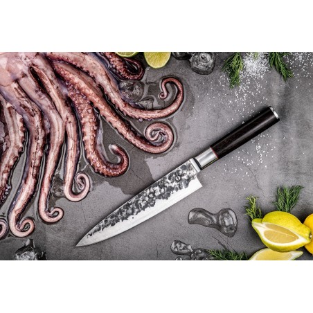 Couteau du chef - FORGED - SEBRA - Acier japonais 440C - Manche en bois Dalbergia - L 20,5 cm