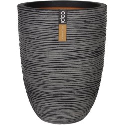CAPI EUROPE Pot de fleurs élégant bas NATURE RIB - 46x58 cm - Anthra