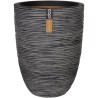 CAPI EUROPE Pot de fleurs élégant bas NATURE RIB - 46x58 cm - Anthra