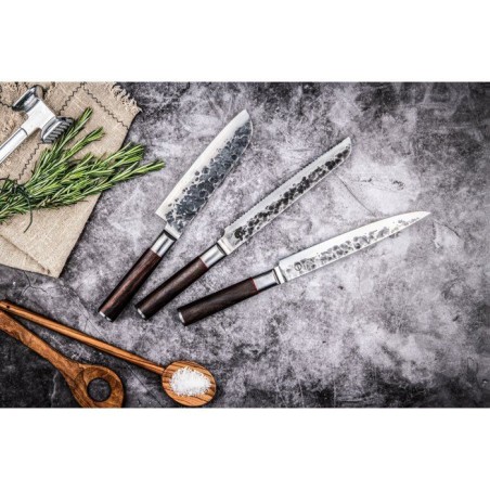 Couteau a pain - FORGED - SEBRA - Acier japonais 440C - Manche en bois