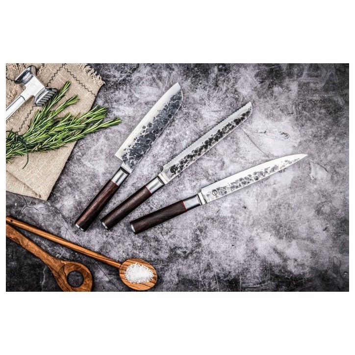 Couteau a pain - FORGED - SEBRA - Acier japonais 440C - Manche en bois Dalbergia - L 20,5 cm