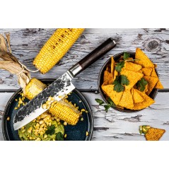 Couteau Santoku - FORGED - SEBRA - Acier japonais 440C - Manche en boi