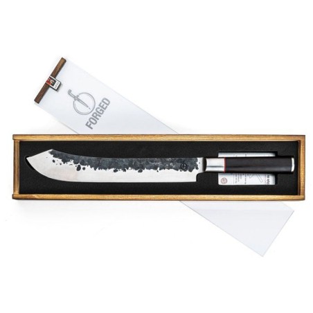 Couteau de boucher - FORGED - SEBRA - Acier japonais 440C - Manche en bois Dalbergia - L 25,5 cm