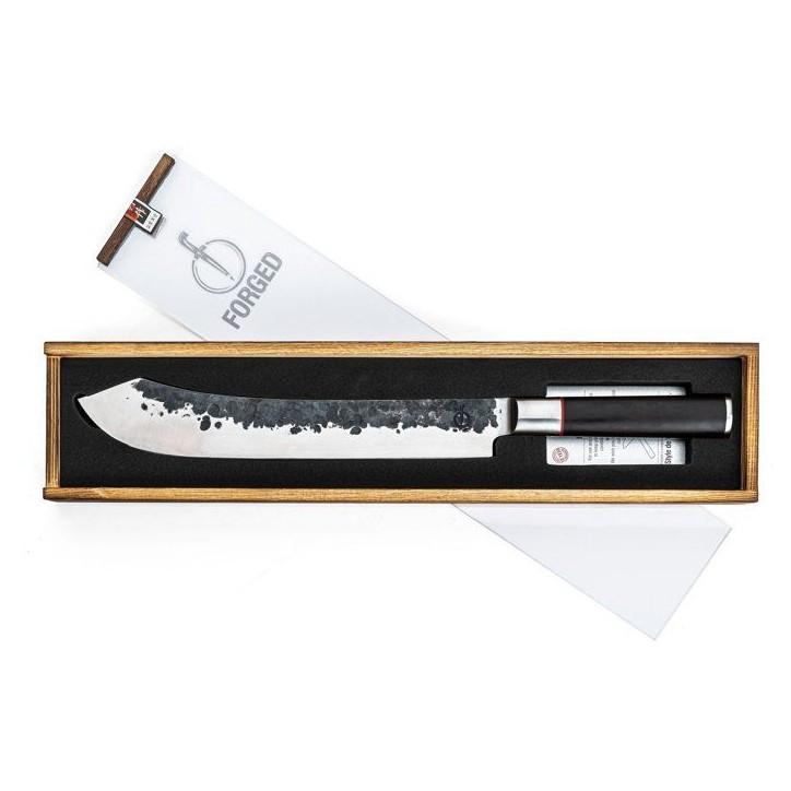 Couteau de boucher - FORGED - SEBRA - Acier japonais 440C - Manche en bois Dalbergia - L 25,5 cm