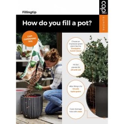 CAPI EUROPE Pot de fleurs élégant bas NATURE RIB - 46x58 cm - Anthra