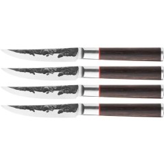 Set de 4 couteaux a steak - FORGED - SEBRA - Acier japonais 440C - Man