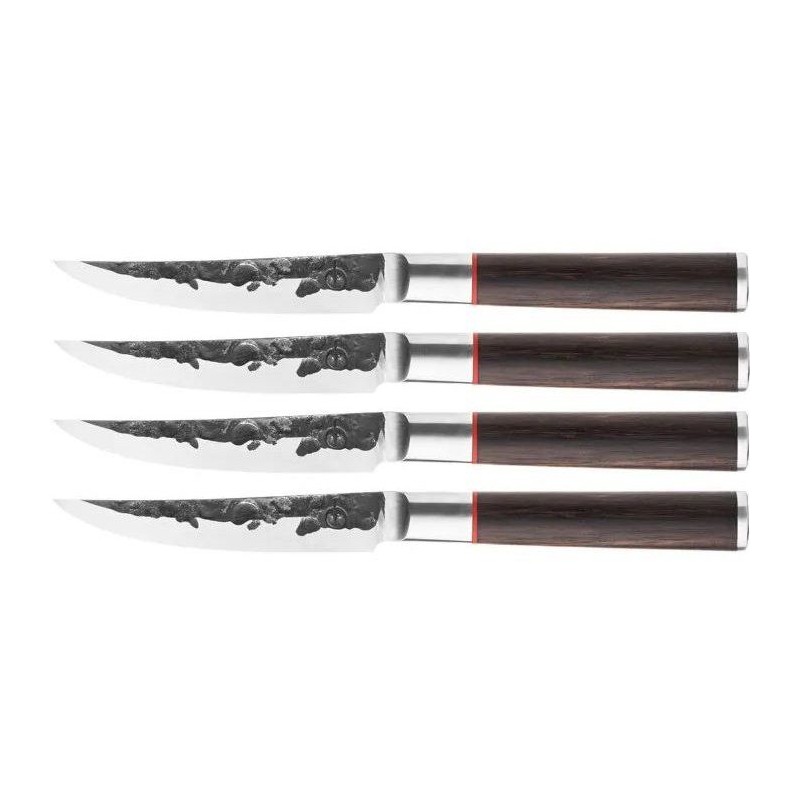 Set de 4 couteaux a steak - FORGED - SEBRA - Acier japonais 440C - Man
