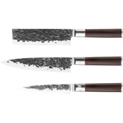 Set couteaux - FORGED - BRUTE - Acier Japonais 440c - Manche en bois D