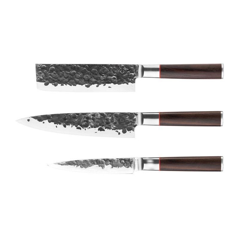 Set couteaux - FORGED - BRUTE - Acier Japonais 440c - Manche en bois D