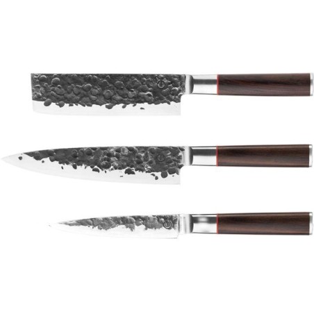 Set couteaux - FORGED - BRUTE - Acier Japonais 440c - Manche en bois D