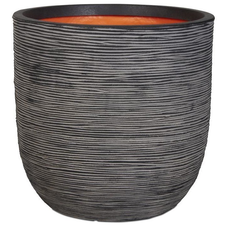 CAPI EUROPE Jardiniere NATURE RIB - 43x41 cm - Anthracite
