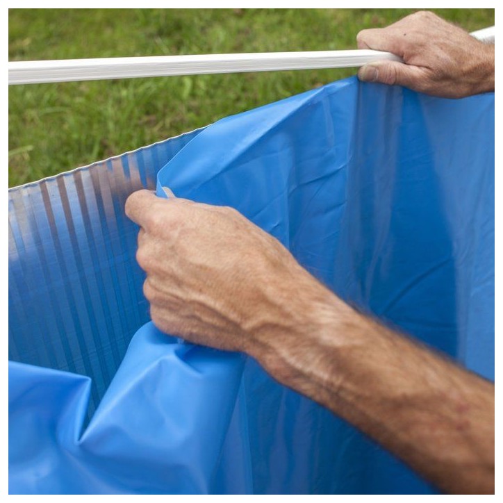 Liner bleu - GRE - 5 × 3 m x H 1,20 m - 40/100e - Jonc d'accroche