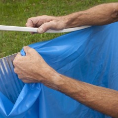 Liner bleu - GRE - 5 × 3 m x H 1,20 m - 40/100e - Jonc d'accroche