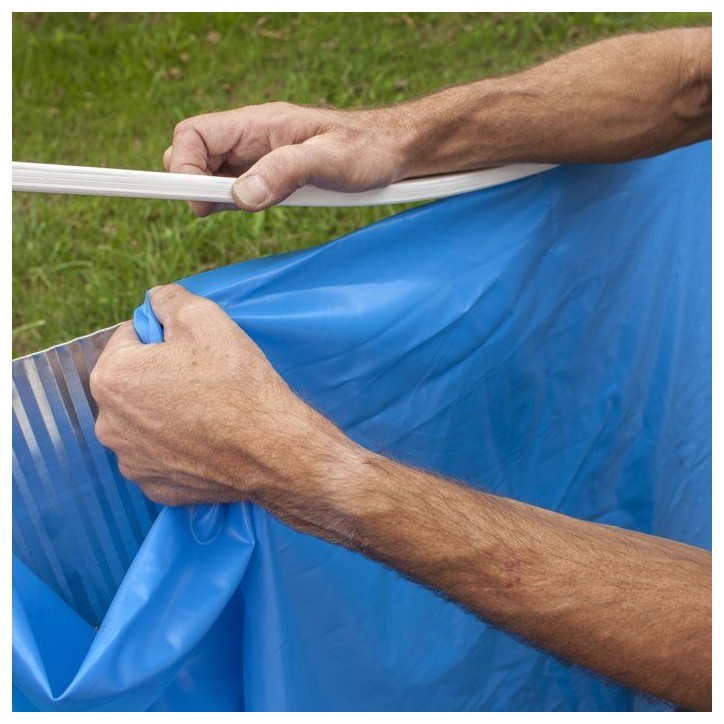 Liner bleu - GRE - 5 × 3 m x H 1,20 m - 40/100e - Jonc d'accroche