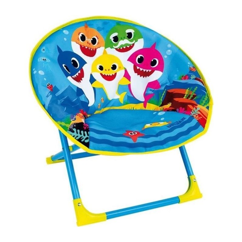 Siege lune pliant pour enfant - FUN HOUSE - BABY SHARK - Bleu - H.47x