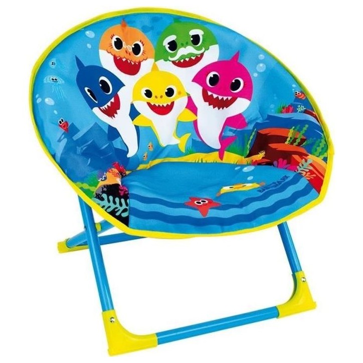 Siege lune pliant pour enfant - FUN HOUSE - BABY SHARK - Bleu - H.47x L.54x P.45 cm