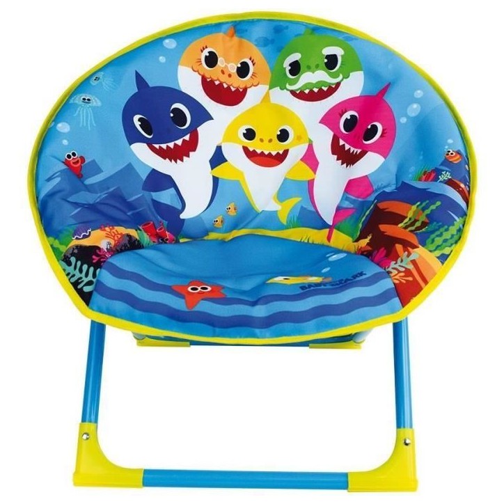 Siege lune pliant pour enfant - FUN HOUSE - BABY SHARK - Bleu - H.47x L.54x P.45 cm