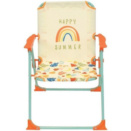 FUN HOUSE Fruity's Salon de jardin - 1 table H.46 x ø46 cm, 2 chaises H.53xl.38,5xP.37,5 cm et 1 parasol H.125 x ø100 cm