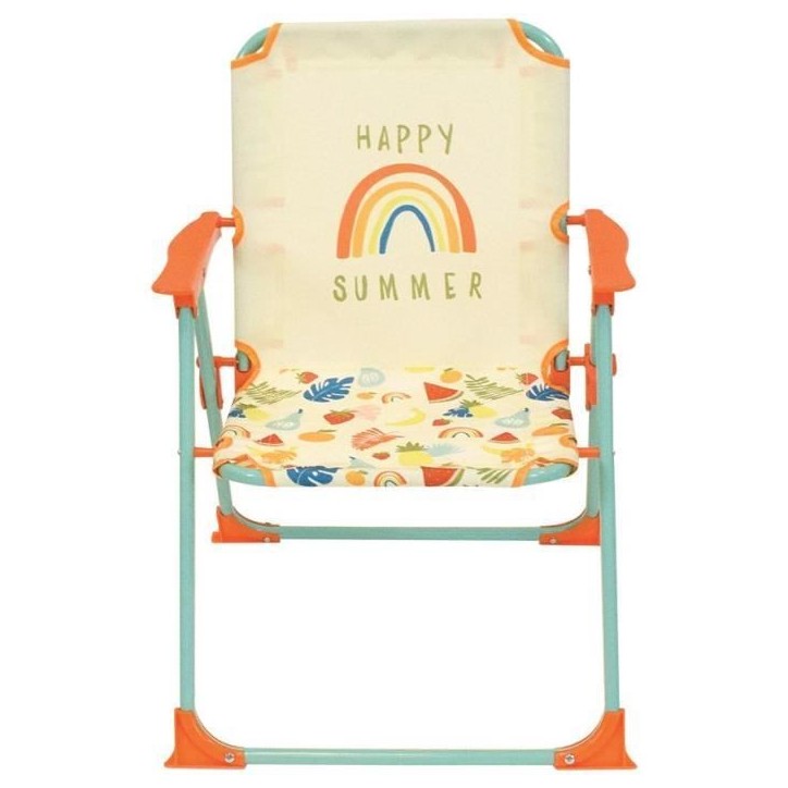FUN HOUSE Fruity's Salon de jardin - 1 table H.46 x ø46 cm, 2 chaises H.53xl.38,5xP.37,5 cm et 1 parasol H.125 x ø100 cm