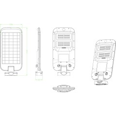 Tete de lampadaire solaire - GALIX - G2614 - 2000 Lumens - Détecteur