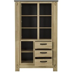 Buffet Haut BROCELIANDE – Finition Chene Clair – 1 Porte + 3 Tiroi