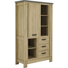 Buffet Haut BROCELIANDE – Finition Chene Clair – 1 Porte + 3 Tiroi