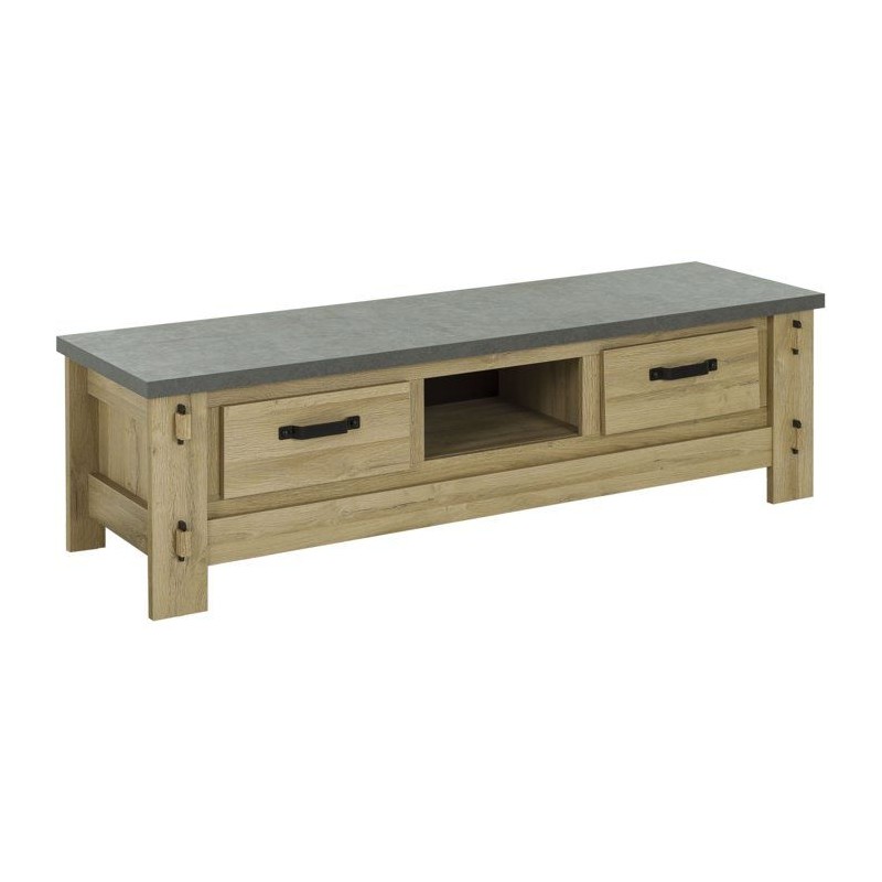 Meuble TV BROCELIANDE – Finition Chene Clair – 172 × 50 × 49 cm