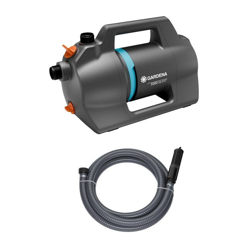 Kit pompe d'arrosage surface - GARDENA - 5000 Silent - Avec équipemen