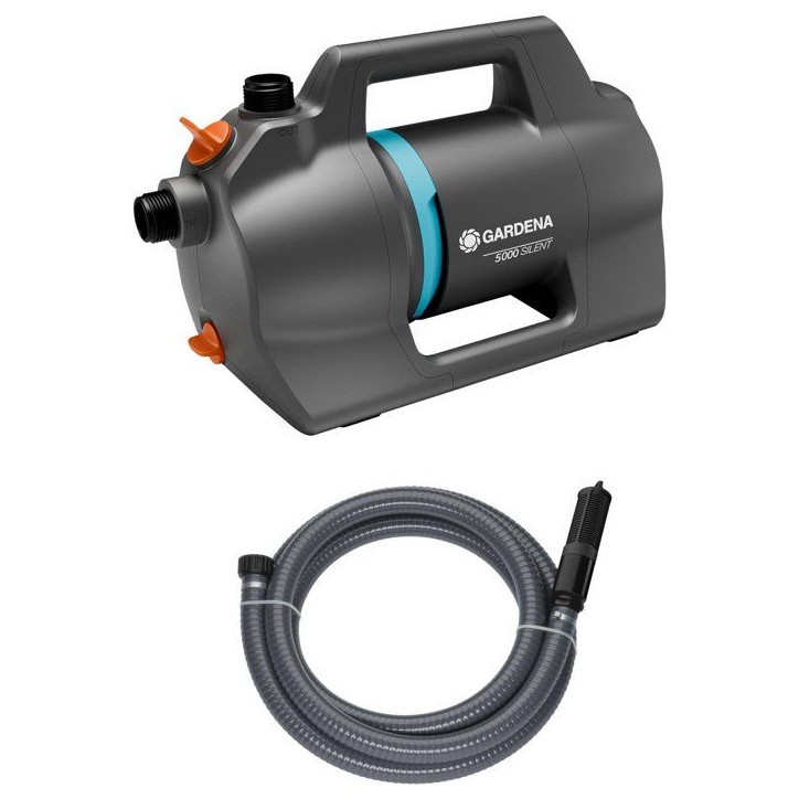 Kit pompe d'arrosage surface - GARDENA - 5000 Silent - Avec équipement d'aspiration - Silencieuse - Haute performance