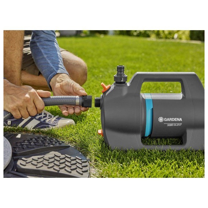 Kit pompe d'arrosage surface - GARDENA - 5000 Silent - Avec équipement d'aspiration - Silencieuse - Haute performance