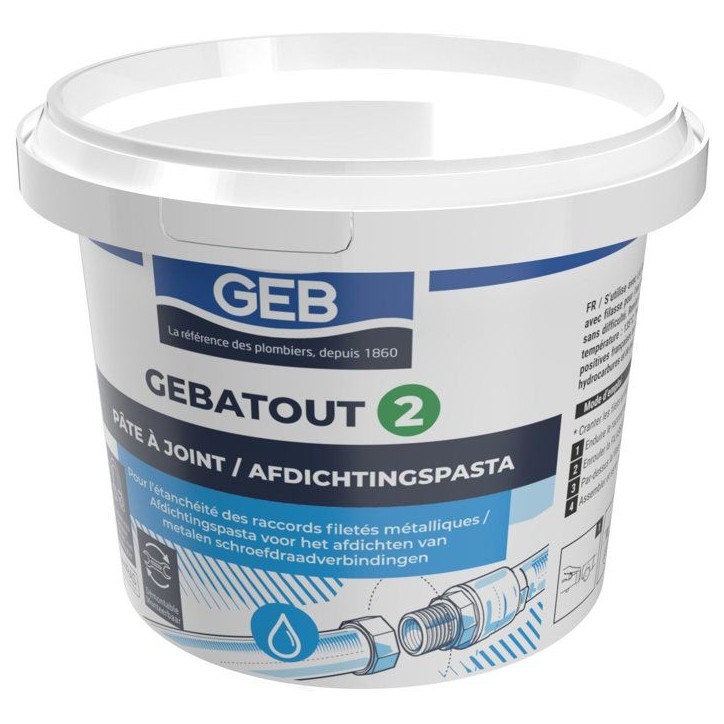 Pâte a joint Gebatout 2 - GEB - Compatible eau potable - Pot 500 g Pâte a joint Gebatout 2 - GEB - Compatible eau potable - Pot 500 g