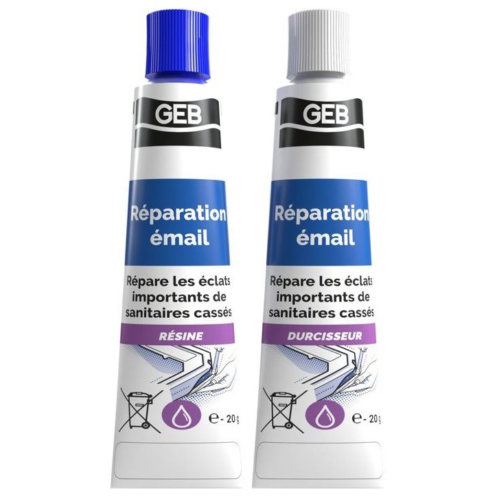 Réparation émail - GEB - Bi-composant - Blanc Réparation émail - GEB - Bi-composant - Blanc