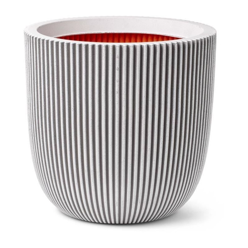 CAPI EUROPE Pot de fleurs GROOVE NL - 43x41 cm - Ivoire - Résistant a