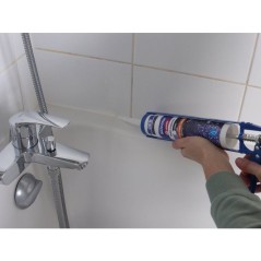 Silicone sanitaire multi-supports - 60 Chrono - GEB - Blanc - 280 ml