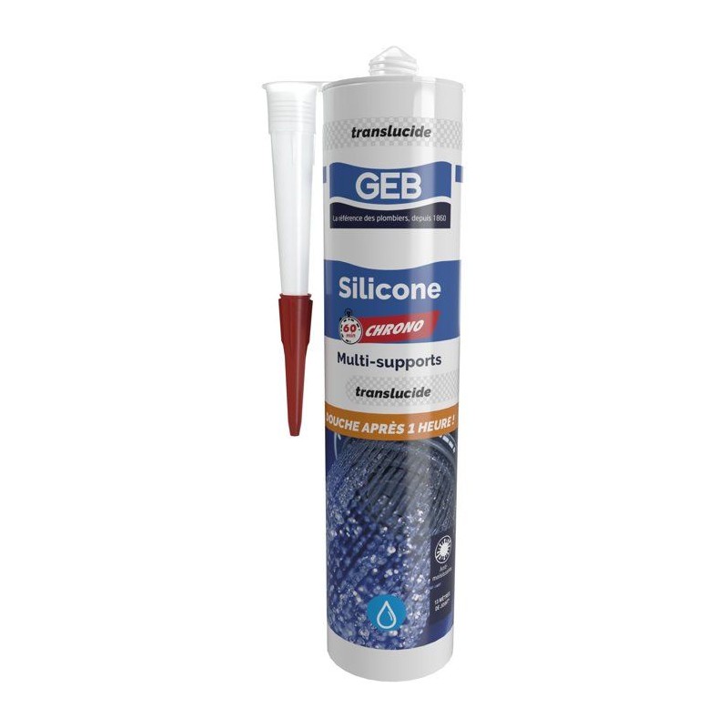 Silicone sanitaire multi-supports - 60 Chrono - GEB - Translucide - 28