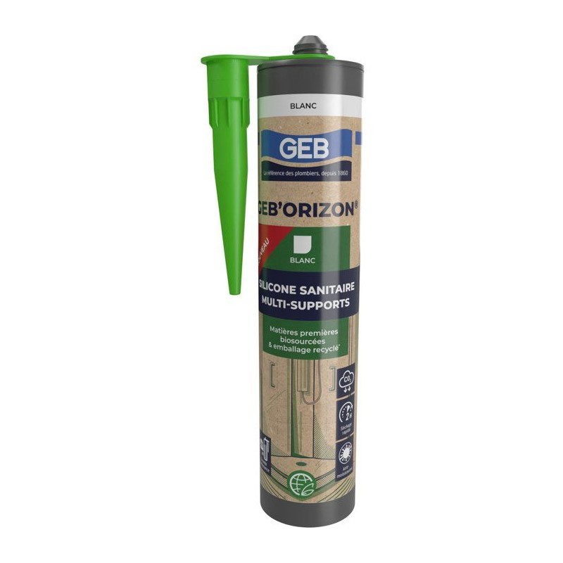 Silicone sanitaire Multi-supports - GEB'ORIZON - GEB - Blanc - 310 ml