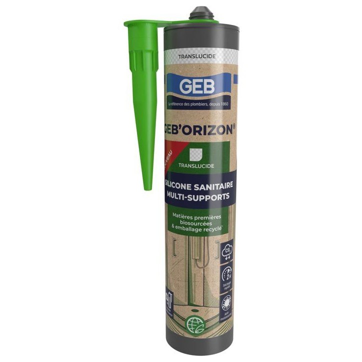 Silicone sanitaire multi-supports Geb'Orizon - GEB - Translucide - 310 ml Silicone sanitaire multi-supports Geb'Orizon - GEB - Translucide - 310 ml