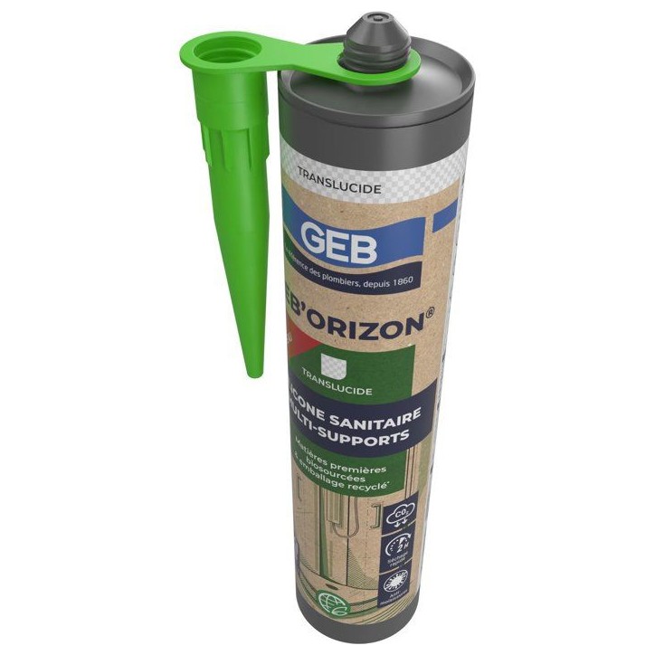 Silicone sanitaire multi-supports Geb'Orizon - GEB - Translucide - 310 ml Silicone sanitaire multi-supports Geb'Orizon - GEB - Translucide - 310 ml