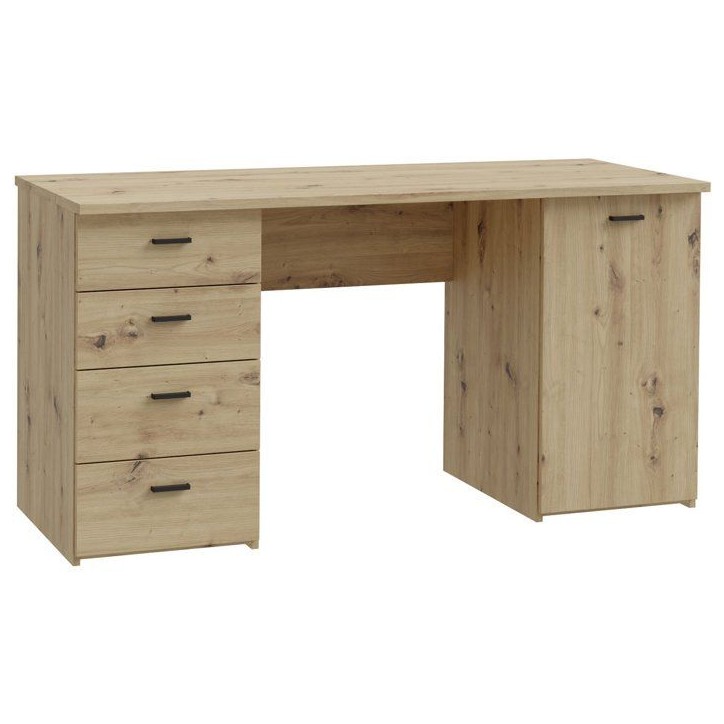 Bureau droit - GOLDSBORO - Chene artisan / Noir - 145,2 x 60 x 75,3 cm Bureau droit - GOLDSBORO - Chene artisan / Noir - 145,2 x 60 x 75,3 cm