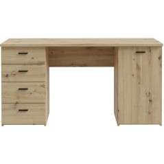 Bureau droit - GOLDSBORO - Chene artisan / Noir - 145,2 x 60 x 75,3 cm