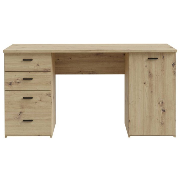 Bureau droit - GOLDSBORO - Chene artisan / Noir - 145,2 x 60 x 75,3 cm Bureau droit - GOLDSBORO - Chene artisan / Noir - 145,2 x 60 x 75,3 cm