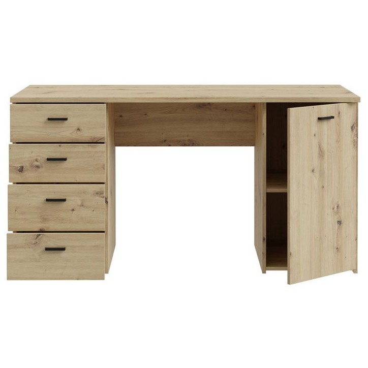 Bureau droit - GOLDSBORO - Chene artisan / Noir - 145,2 x 60 x 75,3 cm Bureau droit - GOLDSBORO - Chene artisan / Noir - 145,2 x 60 x 75,3 cm