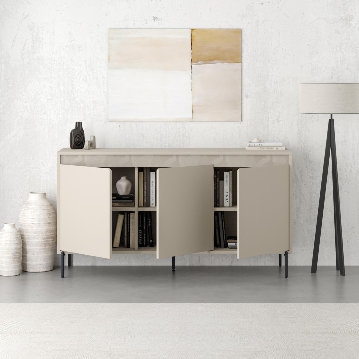 Buffet GRETA – Creme – 3 portes – 150 x 40 x 80 cm Buffet GRETA – Creme – 3 portes – 150 x 40 x 80 cm