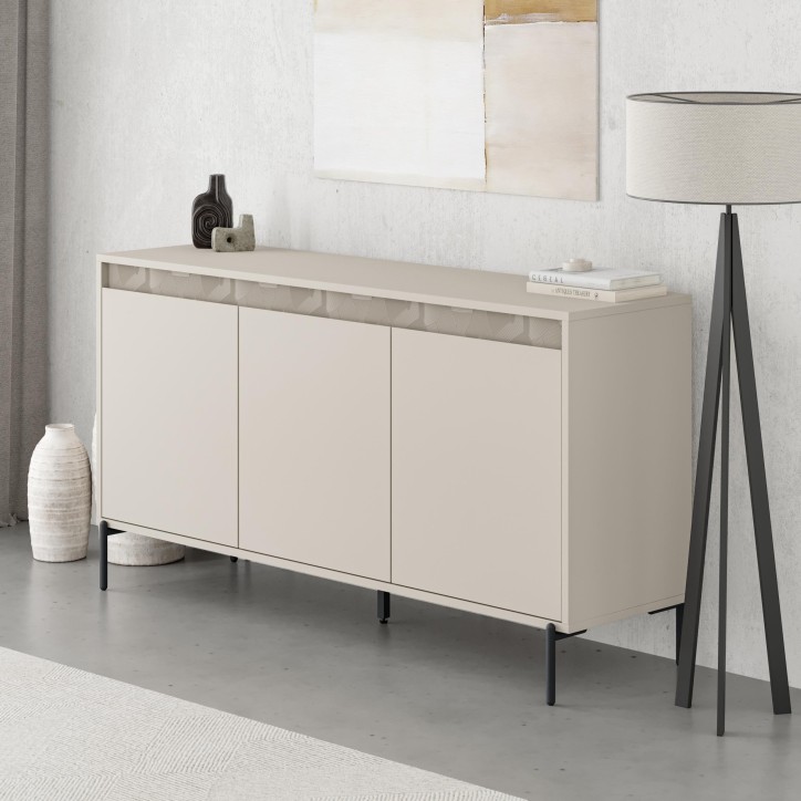 Buffet GRETA – Creme – 3 portes – 150 x 40 x 80 cm Buffet GRETA – Creme – 3 portes – 150 x 40 x 80 cm