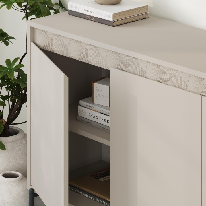 Buffet GRETA – Creme – 4 portes – 180 x 40 x 80 cm Buffet GRETA – Creme – 4 portes – 180 x 40 x 80 cm