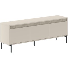 Meuble TV GRETA – Creme – 3 portes – 150 x 35 x 55 cm