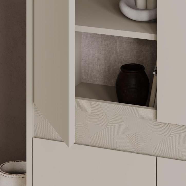 Buffet haut GRETA – Creme – 4 portes – 85 x 40 x 123 cm Buffet haut GRETA – Creme – 4 portes – 85 x 40 x 123 cm