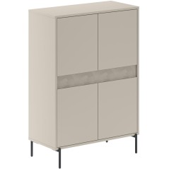 Buffet haut GRETA – Creme – 4 portes – 85 x 40 x 123 cm