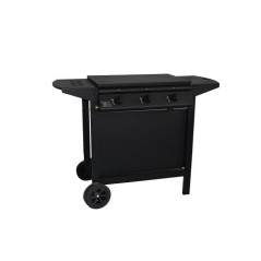 Barbecue a gaz + plancha - GRILL GARDEN - Noir - 3 brûleurs - Avec ca